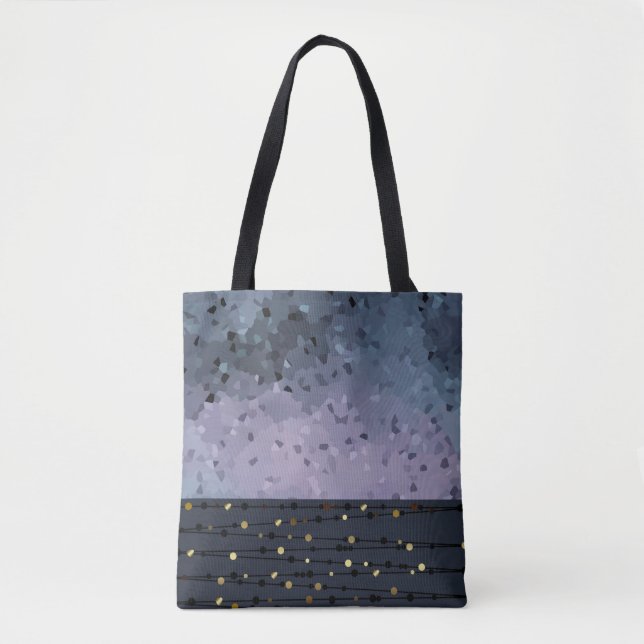 Bolsa Tote Azul-roxo, abstração (Frente)