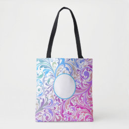 Bolsa Tote Azul Roxo - Colorida Personalizável Moderno