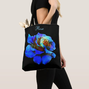 Bolsa Tote Azul-safira, rosa amarela a preto *Personalize*