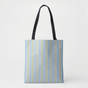 Bolsa Tote Azul Suave & Verde Sage Bolinhas Listras-Casa de C
