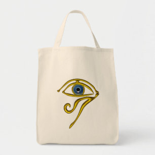 BOLSA TOTE AZUL TALISMAN/OLHOS DE HORO DOURADO
