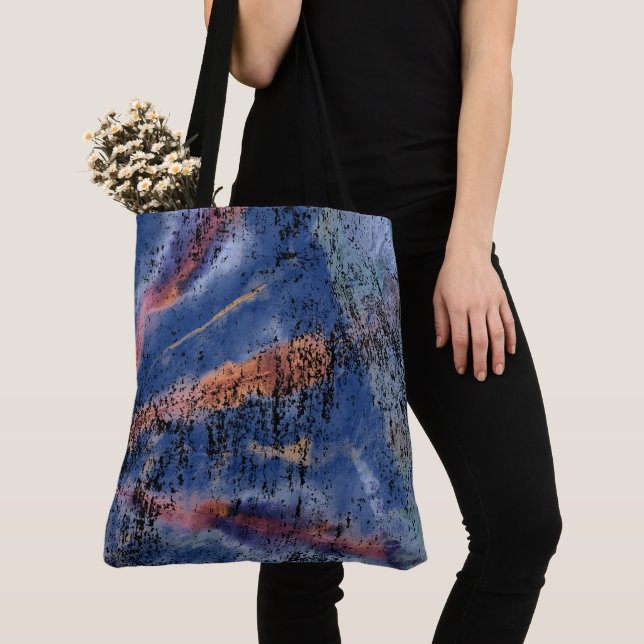 Bolsa Tote Azul Tie Die transversal (Close Up)