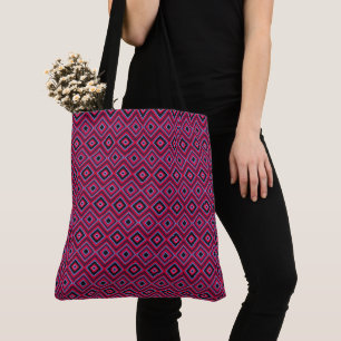 Bolsa Tote Azul Vermelho e Preto Grande Saco de Toques