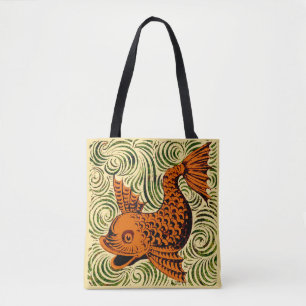Bolsa Tote Azulejo Antigo Peixe Arte Antiga de Morgan