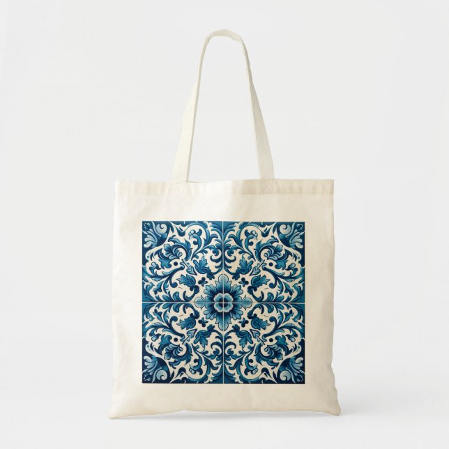 Bolsa Tote Azulejo azul português (Frente)