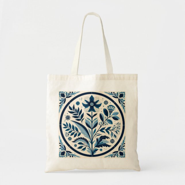Bolsa Tote Azulejo azul português (Frente)