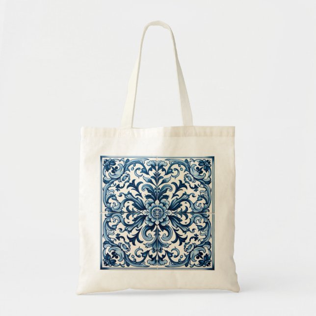 Bolsa Tote Azulejo azul português (Frente)