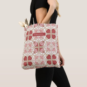 Bolsa Tote Azulejo de Bistrô Romântico do Dia dos Namorados