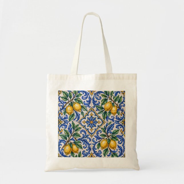 Bolsa Tote Azulejo de Limão Italiano (Frente)