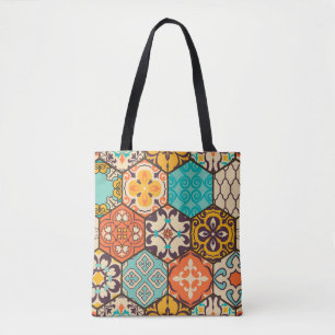 Bolsa Tote Azulejo de retalhos incolor com o Islã, Árabe