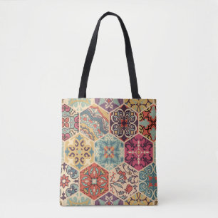 Bolsa Tote Azulejo de retalhos incolor com o Islã, Árabe