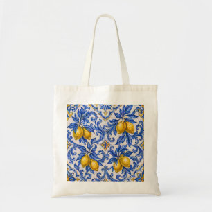 Bolsa Tote Azulejo de Telha Azul Limão
