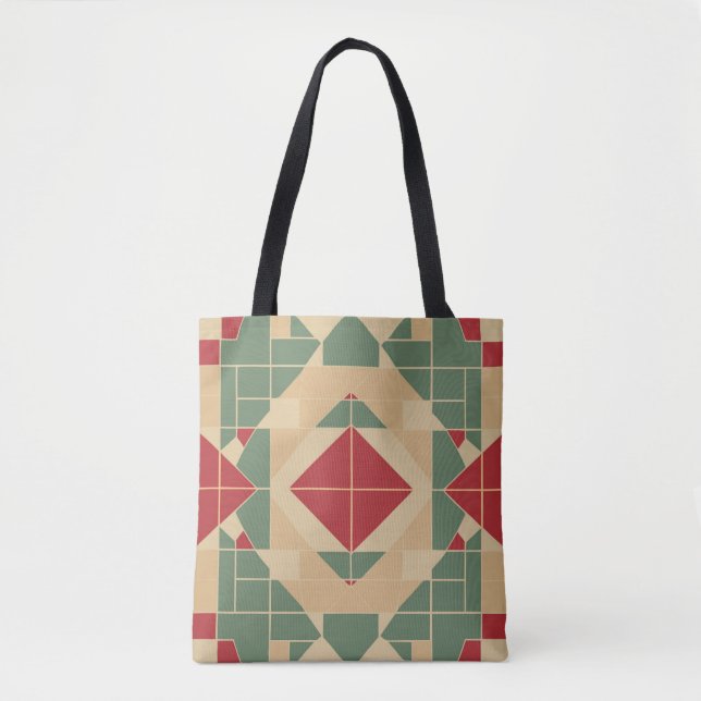 Bolsa Tote Azulejo Geométrico de Pastel Reggae (Frente)