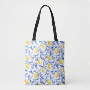 Bolsa Tote Azulejo Lemon, no Verão de Portugal