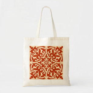 Bolsa Tote Azulejo marroquino - laranja coral e pêssego