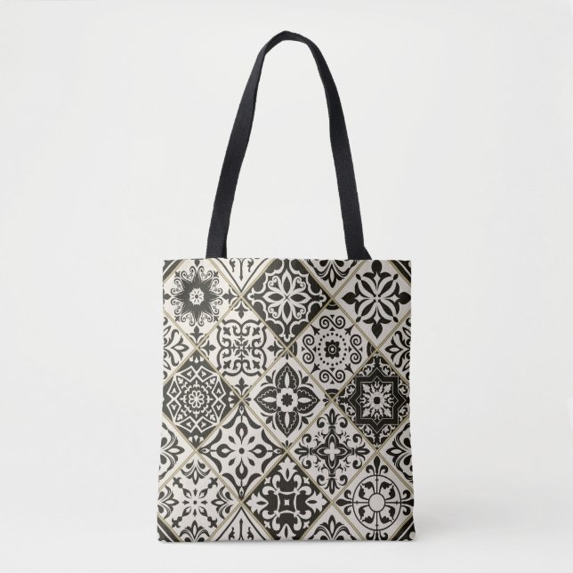 Bolsa Tote Azulejo sem falhas com o Islã, árabe, indiano (Frente)