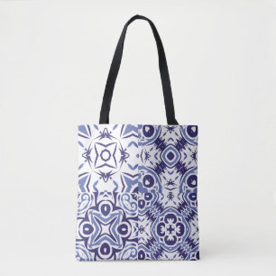Bolsa Tote Azulejos azulejo cerâmicos de cor decorativa. Fash
