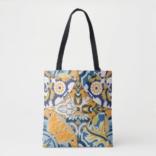 Bolsa Tote Azulejos Azulejos Papel de Wallpaper Vintage