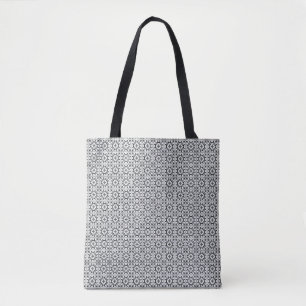Bolsa Tote Azulejos de Estilo Espanhol Preto e Branco