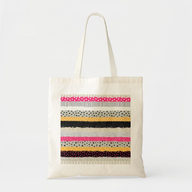Bolsa Tote Azulejos de patch: Design sem costura versátil. (Frente)