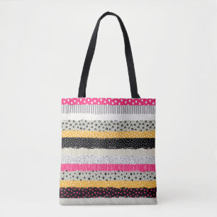 Bolsa Tote Azulejos de patch: Design sem costura versátil.