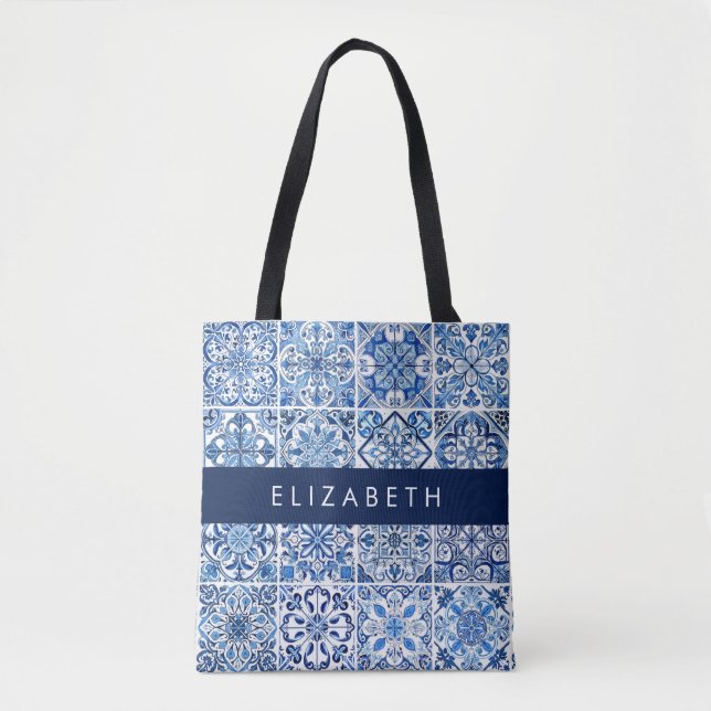 Bolsa Tote Azulejos do Mediterrâneo, Português, Azulejo, Seu  (Frente)