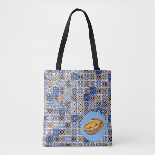 Bolsa Tote Azulejos e Pastéis de Portugal (Frente)