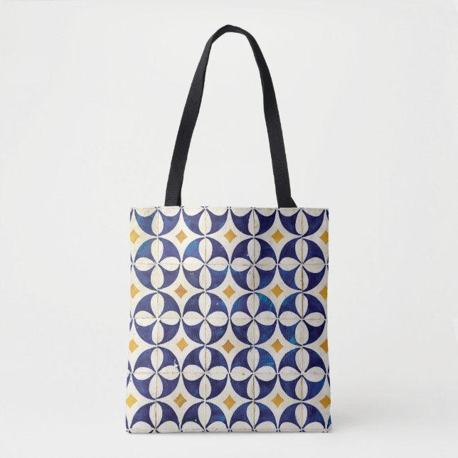 Bolsa Tote Azulejos Portugueses - Azulejo Pattern Design (Frente)