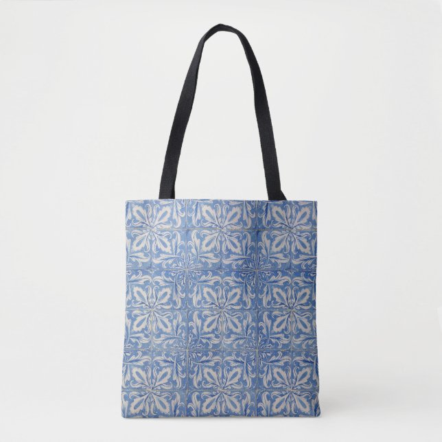 Bolsa Tote Azulejos Portugueses Azulejos Azul Branco (Frente)