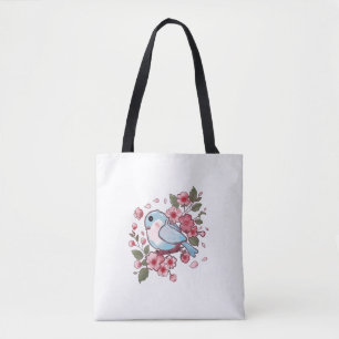 Bolsa Tote Azulinho Adorável da Primavera & Aquarela de Flor