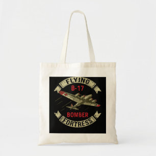 Bolsa Tote B17 Avião de avião WW2 pesado Bomber EUA Flag Vete