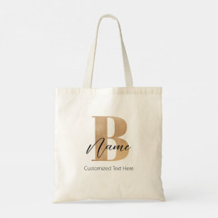 Bolsa Tote B e Nome Iniciais Monogramados Modernos Personaliz