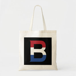 Bolsa Tote B Monograma sobreposto no Sinalizador NLD no bk bt