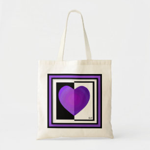 Bolsa Tote B&W Corações Roxos Batendo