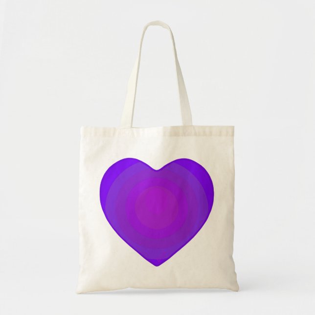 Bolsa Tote B&W Corações Roxos Batendo (Frente)