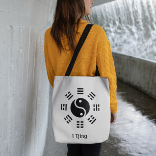 Bolsa Tote Ba Gua, oito trigramas, yin yang personalizável