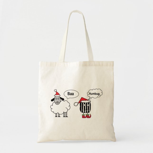 Bolsa Tote Baa Humbug Funny Festive Cartoon (Frente)