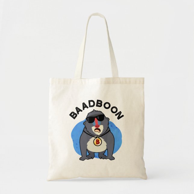 Bolsa Tote Baadboon Funny Bad Baboon Pun (Frente)