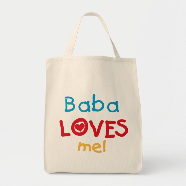 Bolsa Tote Baba me ama T-shirts e presentes (Frente)