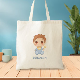 Bolsa Tote Baby Boy Blue Jumpcase Nome Personalizado