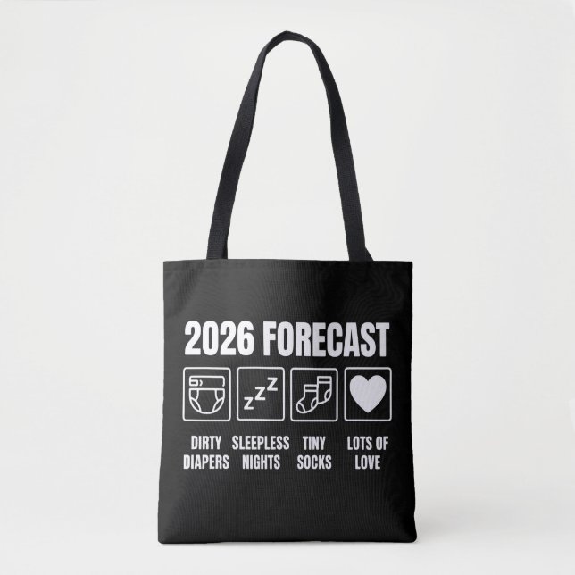Bolsa Tote Baby Coming Soon 2026 Forecast Baby Shower Funny  (Frente)