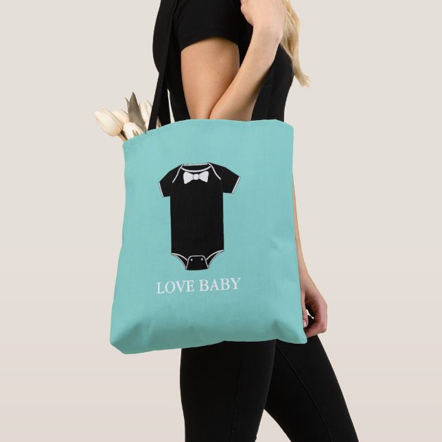 Bolsa Tote BABY Love Little Man Tuxedo Sprinkle Chá Party (Close Up)