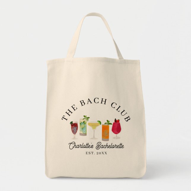 Bolsa Tote Bach Club Bachelorette Bridesmaid Gift (Frente)