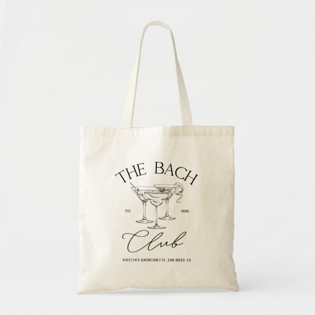Bolsa Tote Bach Club Personalizado Bachelorette Tote Bag (Frente)