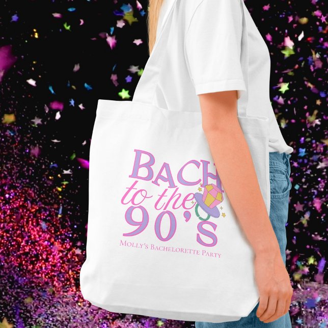 Bolsa Tote Bach to the 90s - Design de Festa de solteira retr (Bach to the 90s tote bag with modern serif font – perfect for bridal celebrations!)