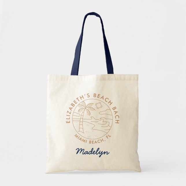 Bolsa Tote Bachelorette Beach Bach Tropical (Frente)