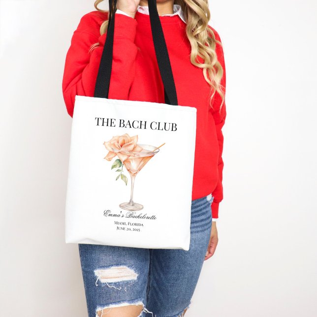 Bolsa Tote Bachelorette Blush do Clube Social Personalizado (Custom Club Blush Cocktail Tote Bag)