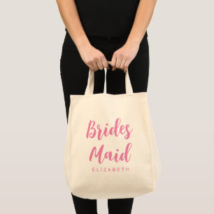 Bolsa Tote Bachelorette Bridesmaid Dona Mulheres Rosa Natural
