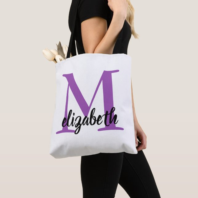 Bolsa Tote Bachelorette de Script Minimalista Moderna Bridesm (Close Up)