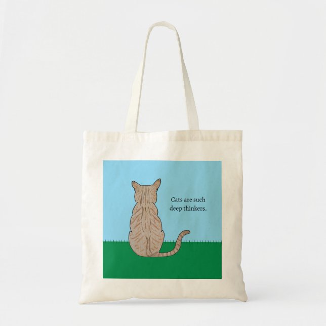 Bolsa Tote Back of Cat-Cats such deep thinkers (Frente)